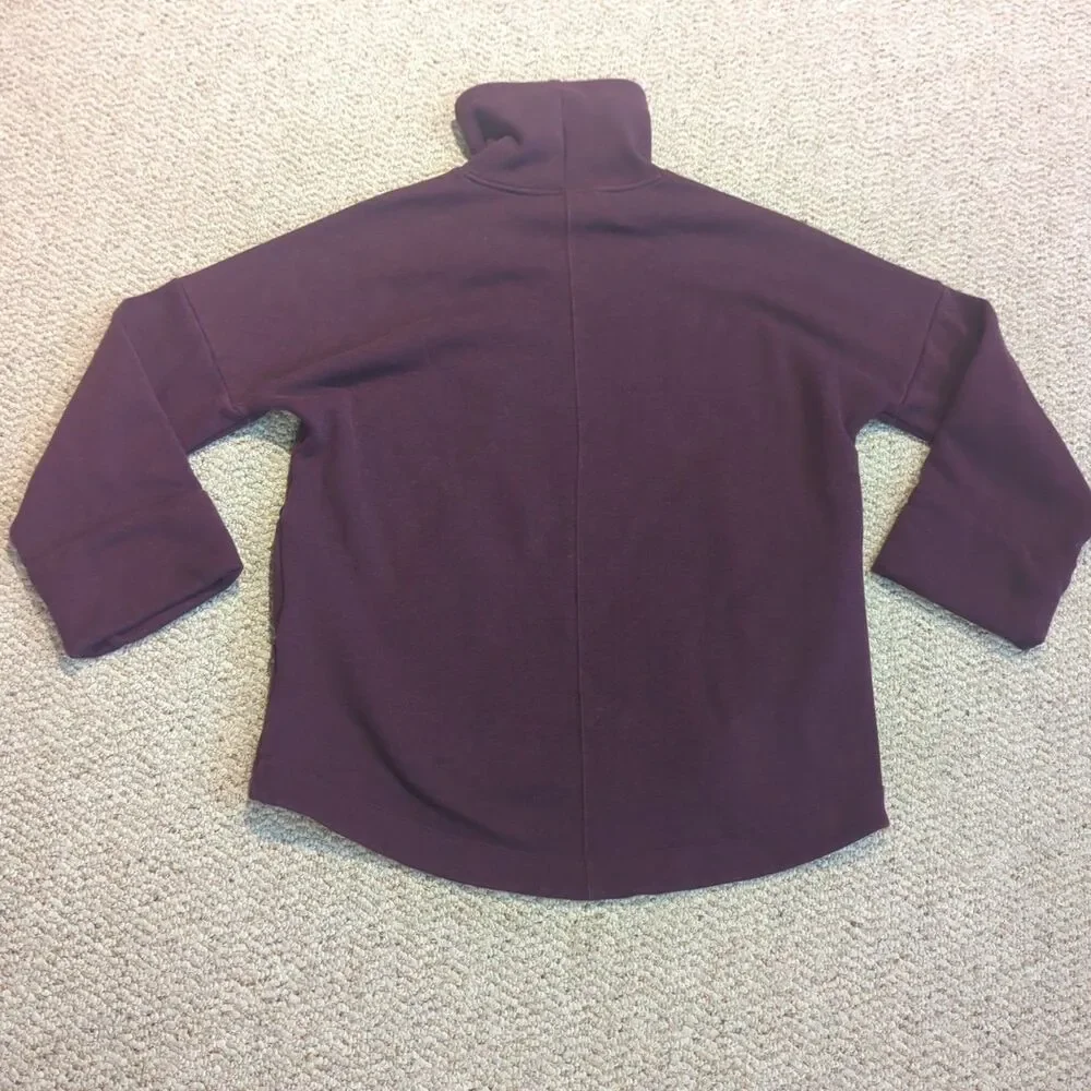 Athleta Cozy Karma Funnel Neck Sweatshirt Womens M Spiced Cabernet Athleisure